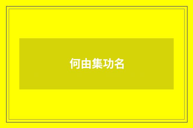 何由集功名