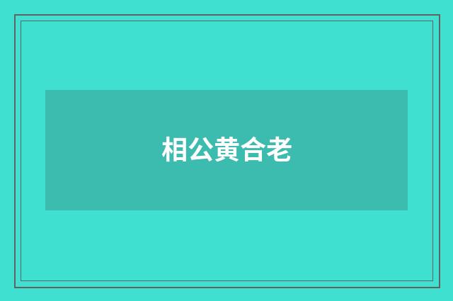 相公黄合老