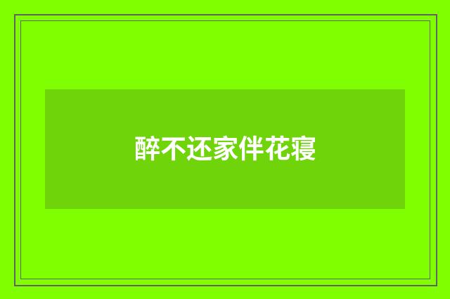 醉不还家伴花寝