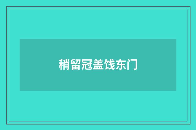 稍留冠盖饯东门