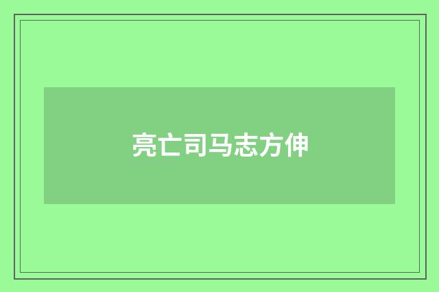 亮亡司马志方伸
