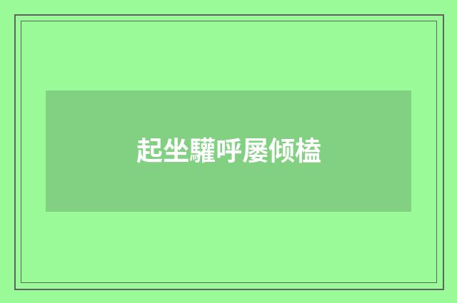 起坐驩呼屡倾榼