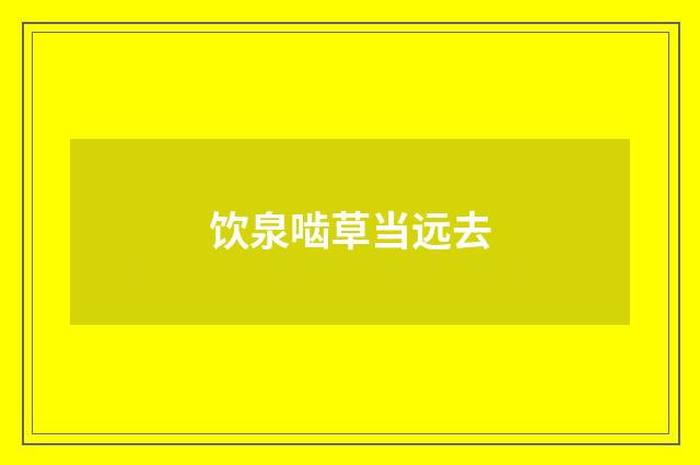 饮泉啮草当远去
