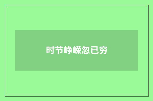 时节峥嵘忽已穷