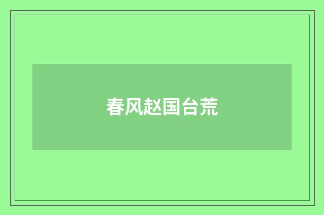 春风赵国台荒