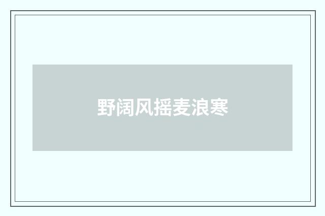 野阔风摇麦浪寒