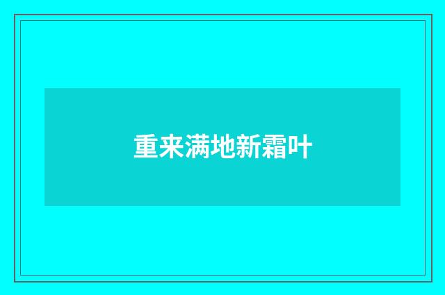 重来满地新霜叶