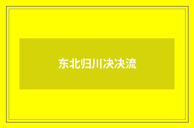 东北归川决决流