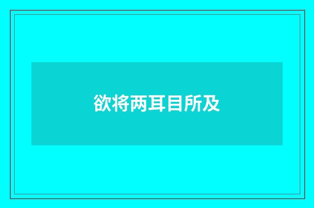 欲将两耳目所及