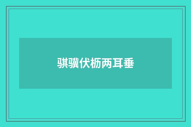 骐骥伏枥两耳垂