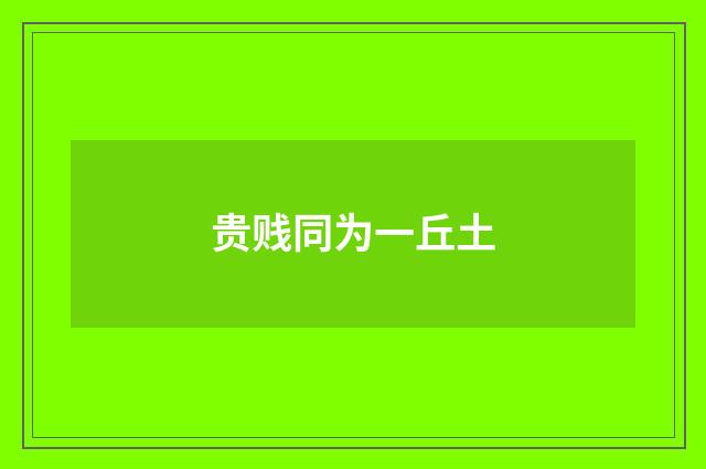 贵贱同为一丘土