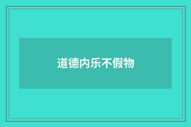 道德内乐不假物