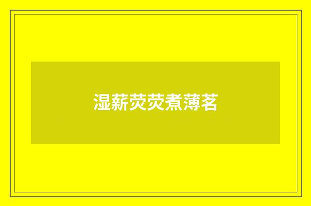 湿薪荧荧煮薄茗