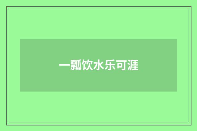 一瓢饮水乐可涯