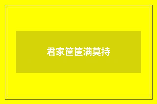 君家筐箧满莫持