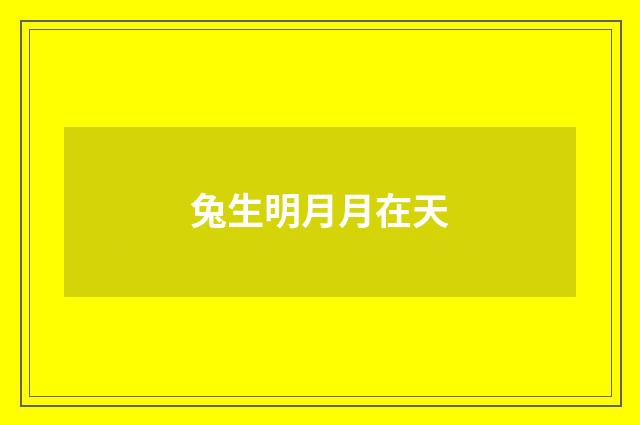 兔生明月月在天