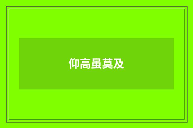 仰高虽莫及