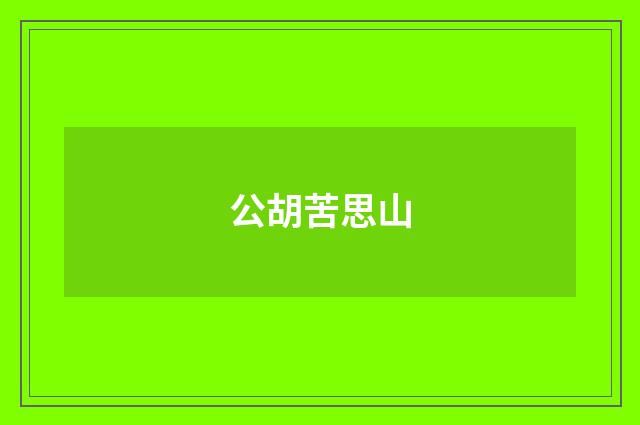 公胡苦思山