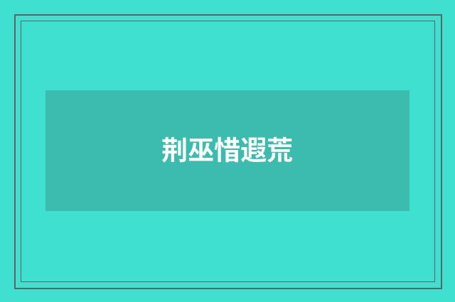 荆巫惜遐荒