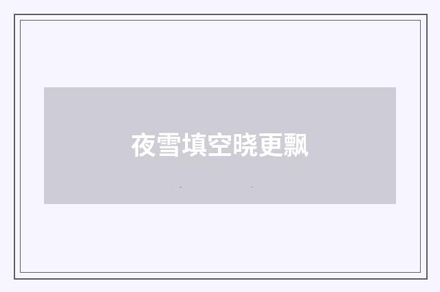 夜雪填空晓更飘