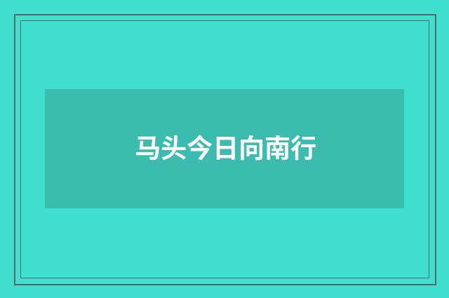 马头今日向南行