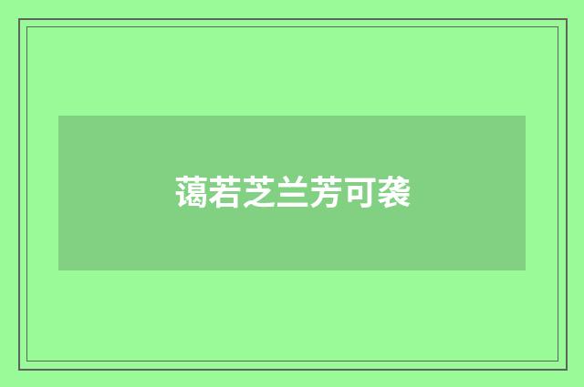 蔼若芝兰芳可袭