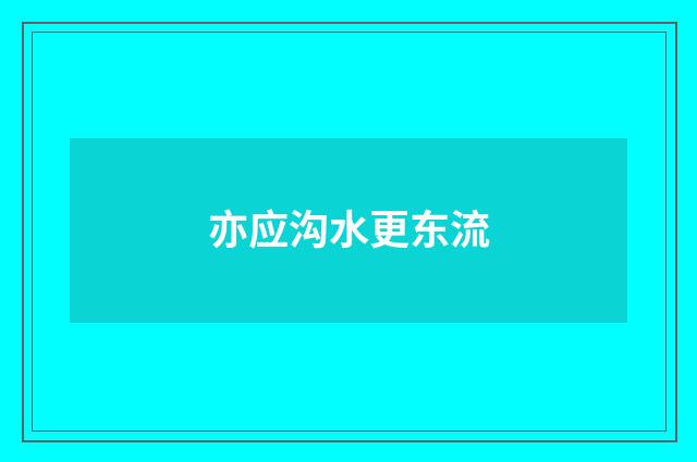 亦应沟水更东流