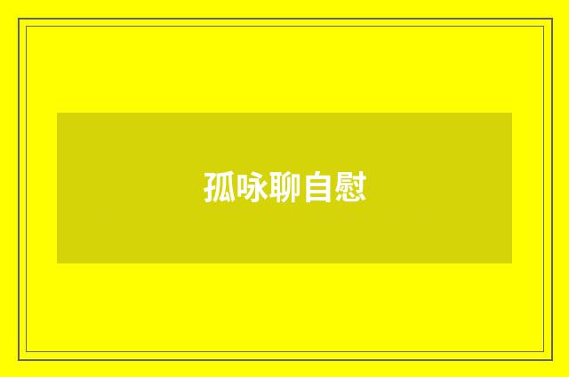 孤咏聊自慰