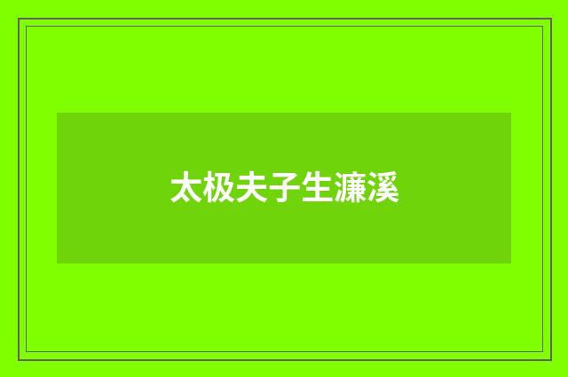 太极夫子生濂溪
