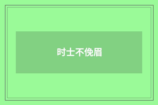时士不俛眉