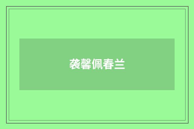 袭馨佩春兰