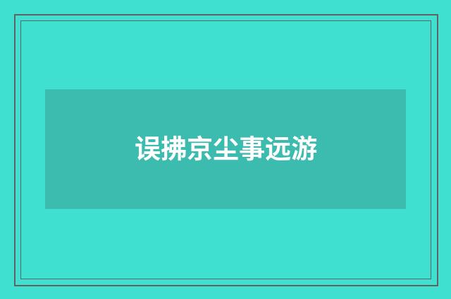 误拂京尘事远游