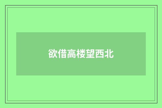 欲借高楼望西北