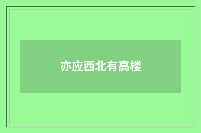 亦应西北有高楼