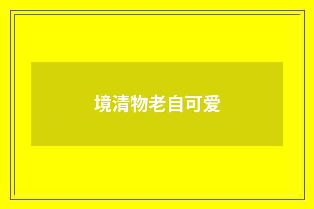 境清物老自可爱