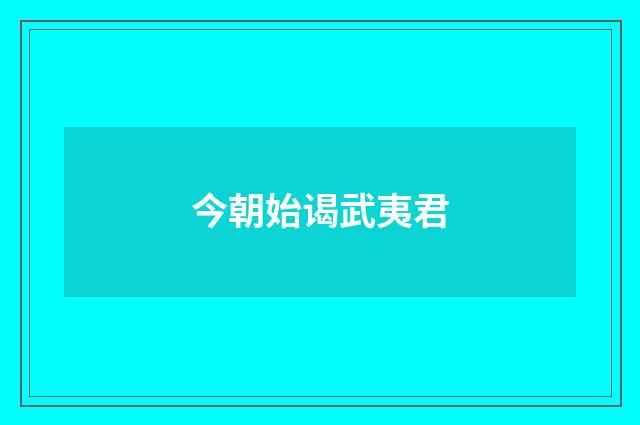 今朝始谒武夷君