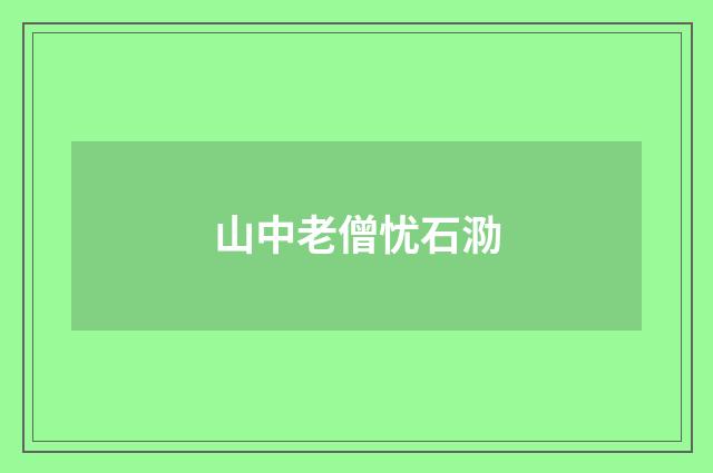 山中老僧忧石泐