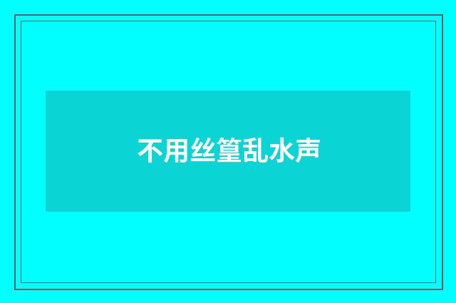 不用丝篁乱水声