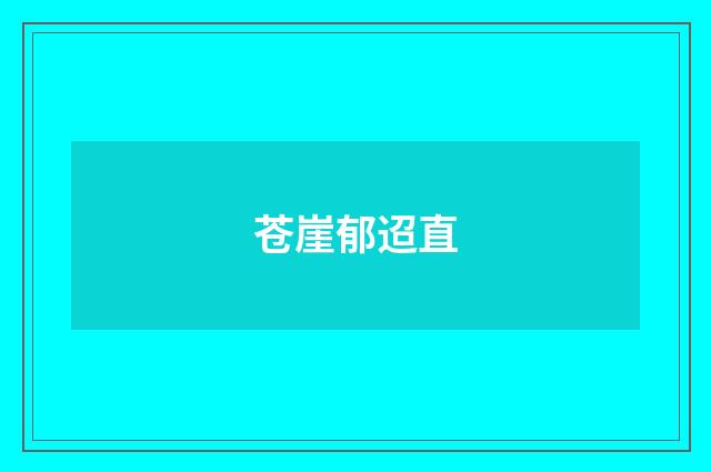 苍崖郁迢直