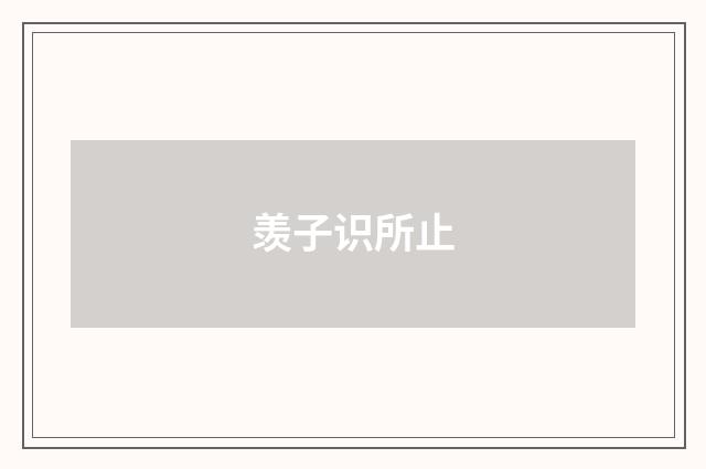 羡子识所止