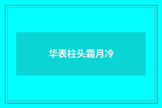华表柱头霜月冷