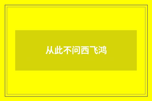 从此不问西飞鸿