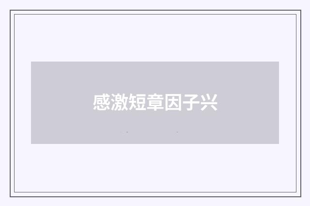 感激短章因子兴