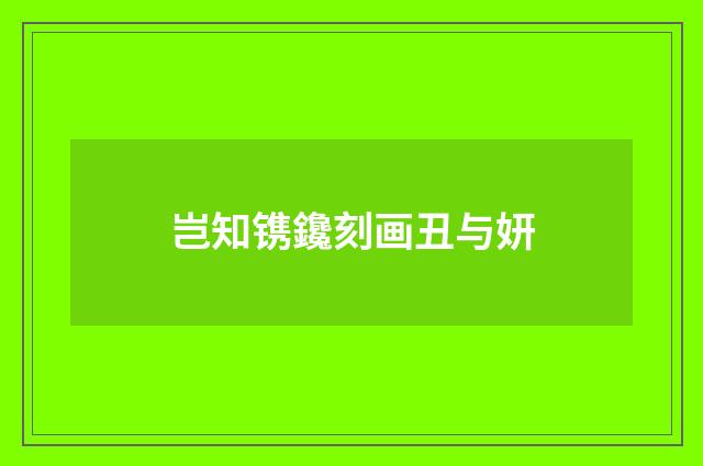 岂知镌鑱刻画丑与妍