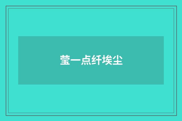 莹一点纤埃尘