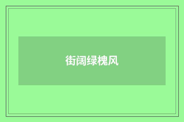 街阔绿槐风