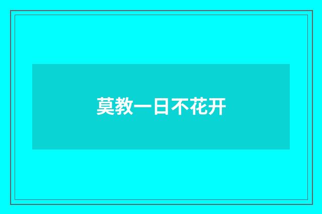 莫教一日不花开