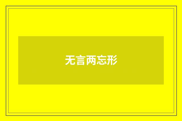 无言两忘形