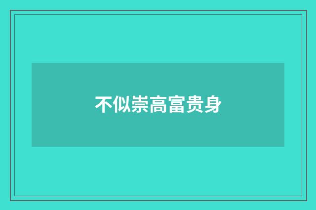 不似崇高富贵身