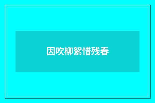 因吹柳絮惜残春